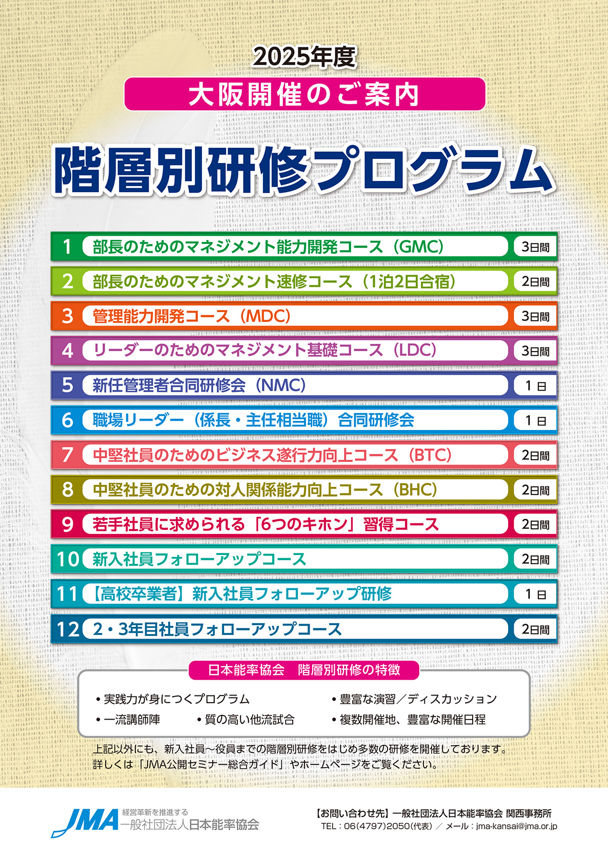 2025年度 階層別分野研修プログラム